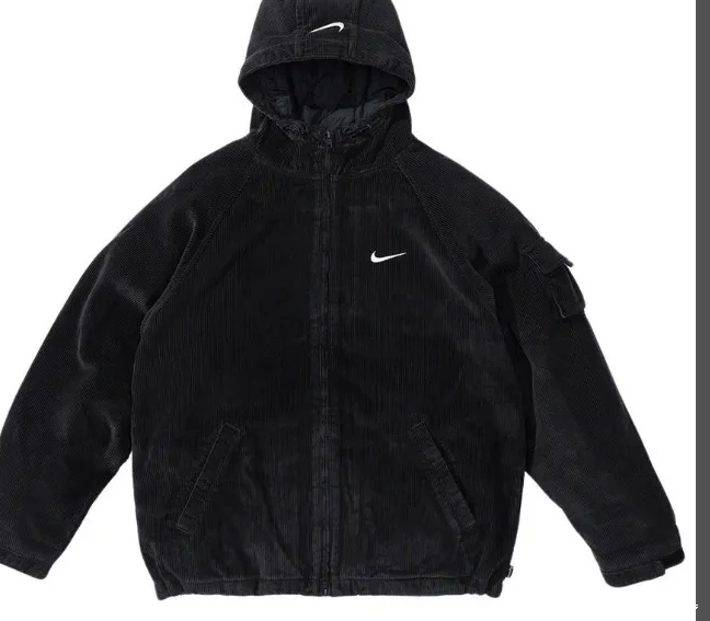 L XL Jacket M Arc S Black Jacket Corduroy Cotton Hooded Corduroy 0929
